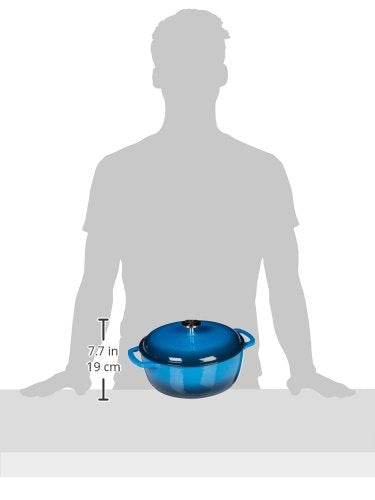 Iron Covered Dutch Oven, 4.5-Quart, Blue