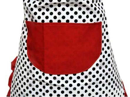 Hyzrz Lovely Lady Dot Flirty Canvas Funny Apron Restaurant Kitchen Aprons for Women Girls with Pocket