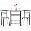 Dining Kitchen Table Dining Set Bar Breakfast Metal Frame 3 Piece Dining Room Table Set Table and Chair with 2 Chairs