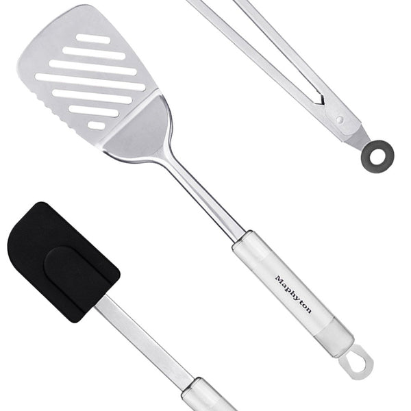 Maphyton Stainless Steel Kitchen Utensil Set - 29 Cooking Utensils Nonstick Cookware Set with Spatula Gadget Tools