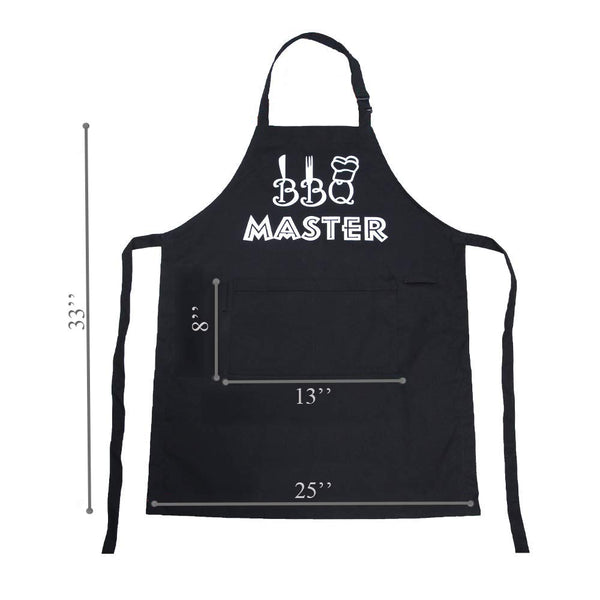 COZYMATE Grill Apron Funny Chef Aprons for Men Women BBQ Baking Cooking Adjustable 2 Pockets, BBQ Master