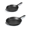 Cast Iron Skillet, OAMCEG Pre-Seasoned Cookware - 12 & 10 Inch Pans 2 Piece Set - Best Heavy Duty Professional Chef Quality Tools for Indoor and Outdoor Use,Grill,Stovetop