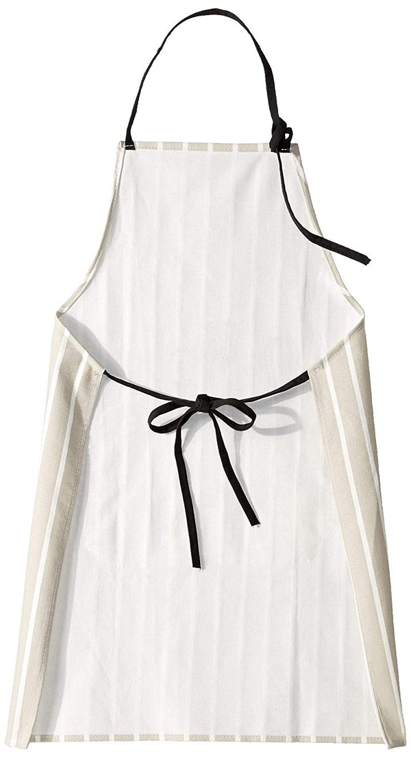 Treperuno - Aprons for Women - Japanese-Style, Apron with Large Pocket, Waterproof Fabric Cooking - Wedding & Bridal Shower Gift for Ladies who Love Cookin - Cotton, White with Gray Stripes