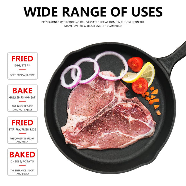 Kookantage Cast Iron Skillet Pre-Seasoned Cookware-6