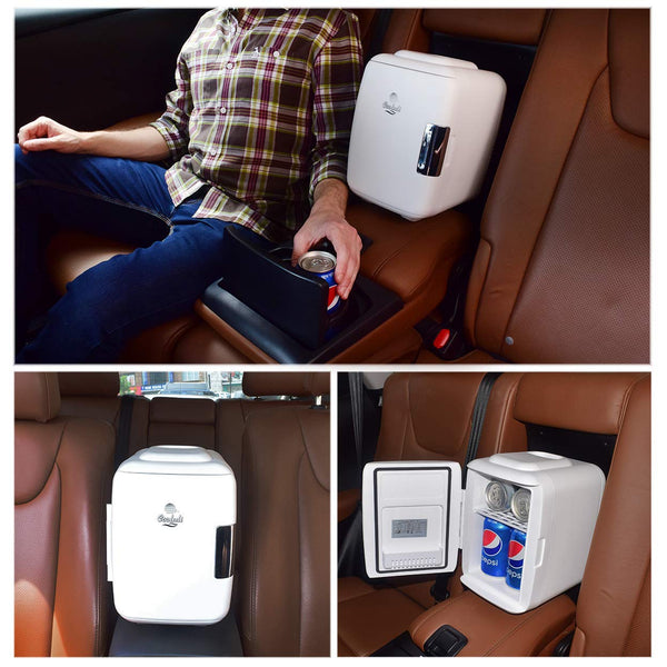 Cooluli Classic 4-liter Compact Cooler/Warmer Mini Fridge for Cars, Road Trips, Homes, Offices and Dorms