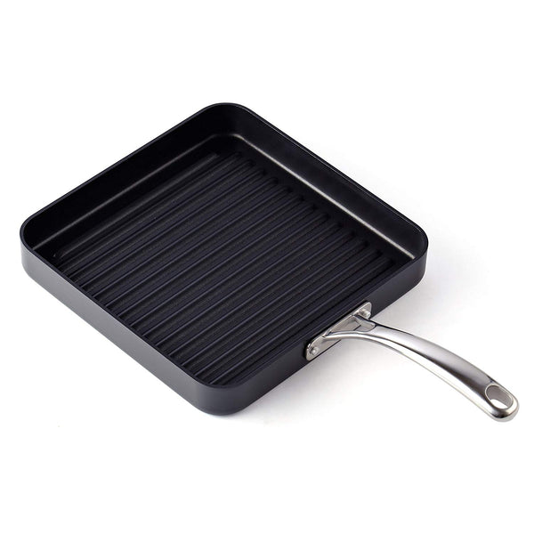 Cooks Standard Hard Anodized Nonstick Square Grill Pan, 11 x 11-Inch, Black