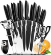 Home Hero Stainless Steel Knife Set with Block - 13 Kitchen Knives Set Chef Knife Set with Knife Sharpener, 6 Steak Knives, Bonus Peeler Scissors Cheese Pizza Knife and Acrylic Stand Best Cutlery Set