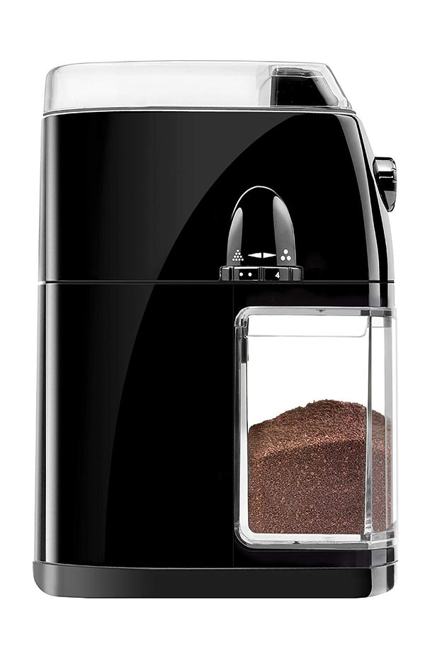 Chefman Coffee Grinder Electric Burr Mill Freshly 8oz Beans Large Hopper & 17 Grinding Options for 2-12 Cups, Easy One Touch Operation, Cleaning Brush Included, Black