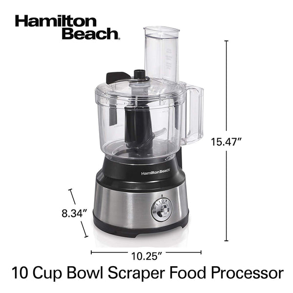 Hamilton Beach (70730) Food Processor & Vegetable Chopper with Bowl Scraper, 10 Cup, Electric