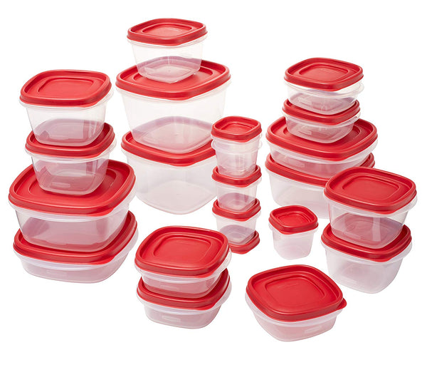 Rubbermaid Easy Find Lids Food Storage Containers, Racer Red, 42-Piece Set