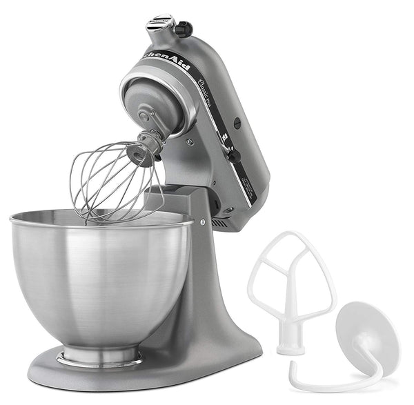 KitchenAid KSM75SL Classic Plus 4.5-Qt. Tilt-Head Stand Mixer, Silver