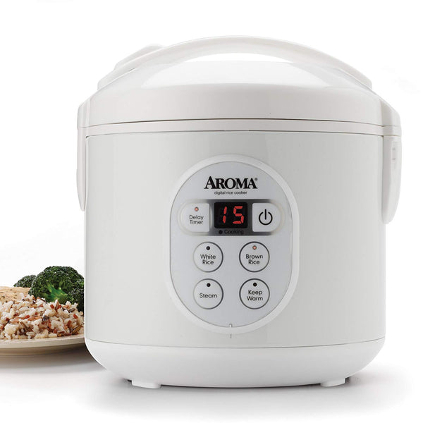 Aroma Housewares 8-Cup (Cooked) (4-Cup UNCOOKED) Digital Rice Cooker and Food Steamer