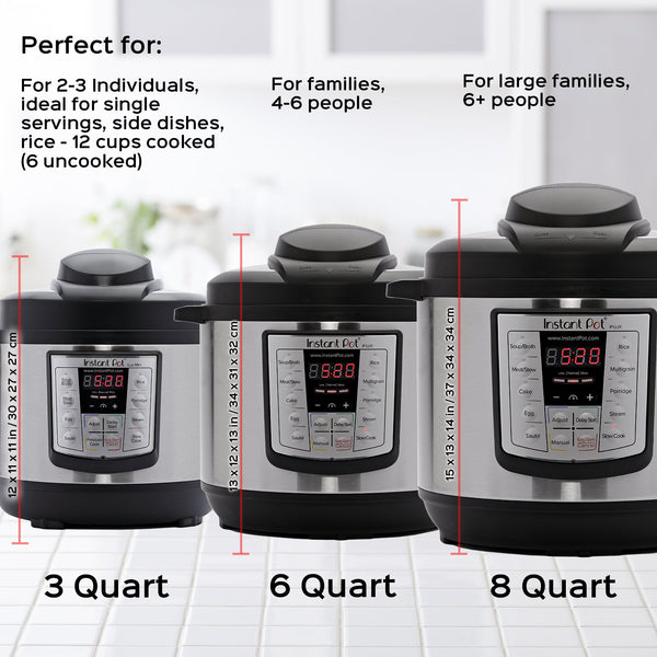 Instant Pot LUX Mini 3 Qt 6-in-1 Multi- Use Programmable Pressure Cooker, Slow Cooker, Rice Cooker, Sauté, Steamer, and Warmer