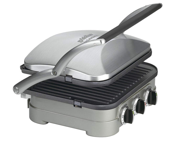 Cuisinart 5-in-1 Griddler, GR-4N, Silver/Black Dials