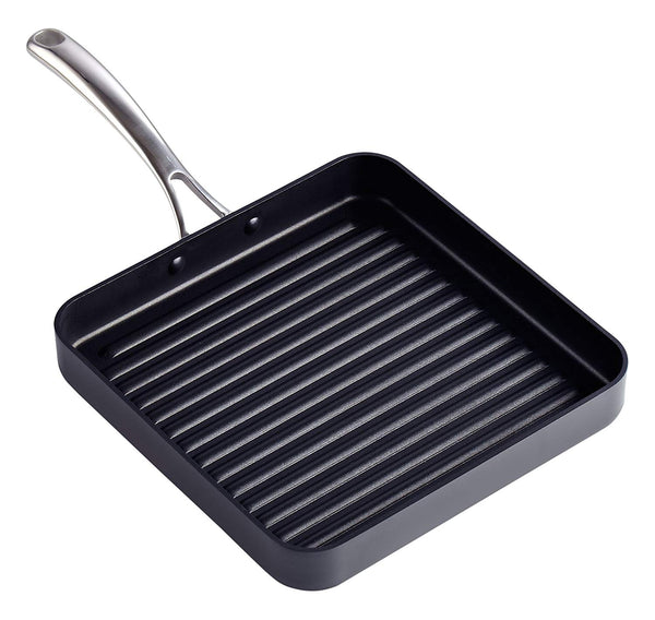 Cooks Standard Hard Anodized Nonstick Square Grill Pan, 11 x 11-Inch, Black