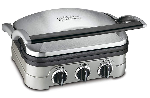 Cuisinart 5-in-1 Griddler, GR-4N, Silver/Black Dials