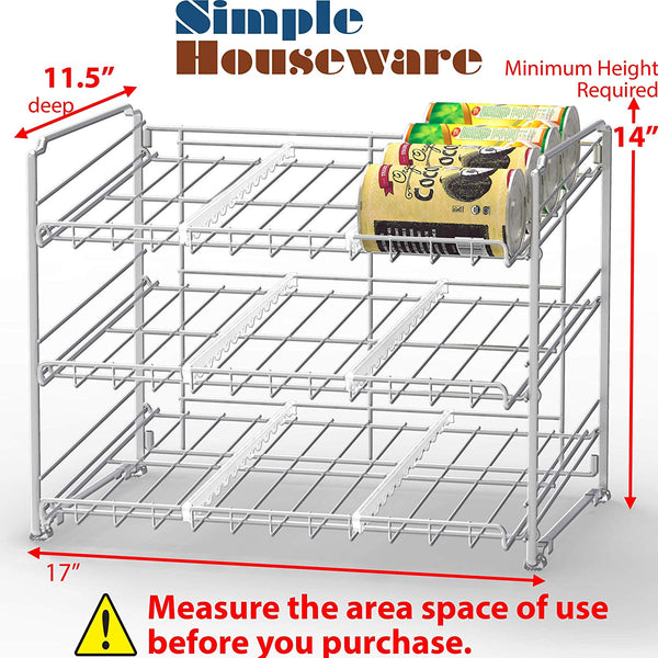 SimpleHouseware Stackable Can Rack Organizer, Chrome