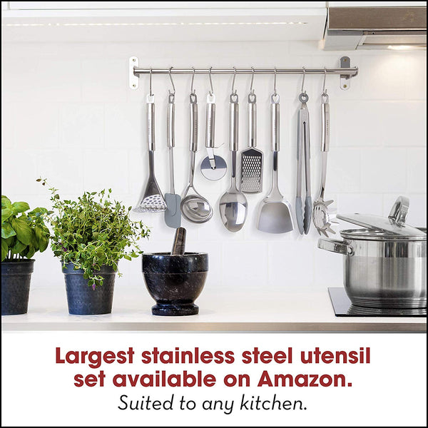 Home Hero Stainless Steel Kitchen Utensil Set - 29 Cooking Utensils - Nonstick Kitchen Utensils Cookware Set with Spatula - Best Kitchen Gadgets Kitchen Tool Set Gift