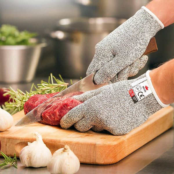 NoCry Cut Resistant Gloves - High Performance Level 5 Protection, Food Grade. Size Small, Free Ebook Included!