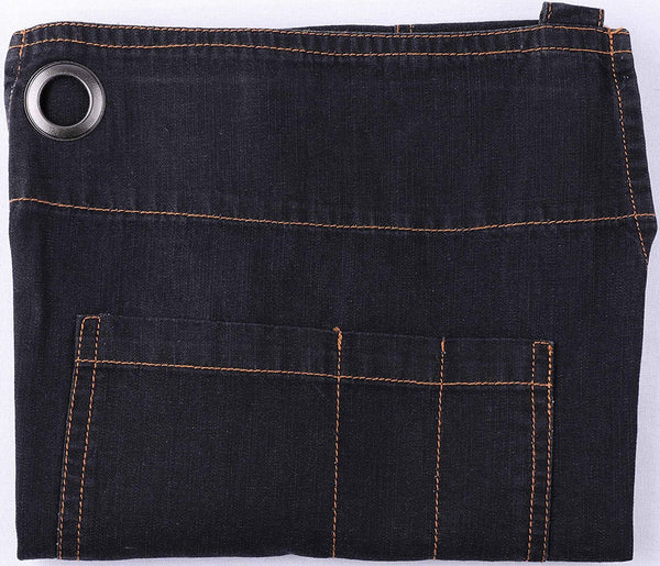 Green Atmos 1 Pack DEEP BLACK Color DENIM Pre-Washed super soft adjustable Denim Apron 100% cotton with multi pocket kitchen chef cafe restaurant barbecue grill hairdresser woodwork unisex